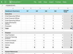Headcount Spreadsheet 