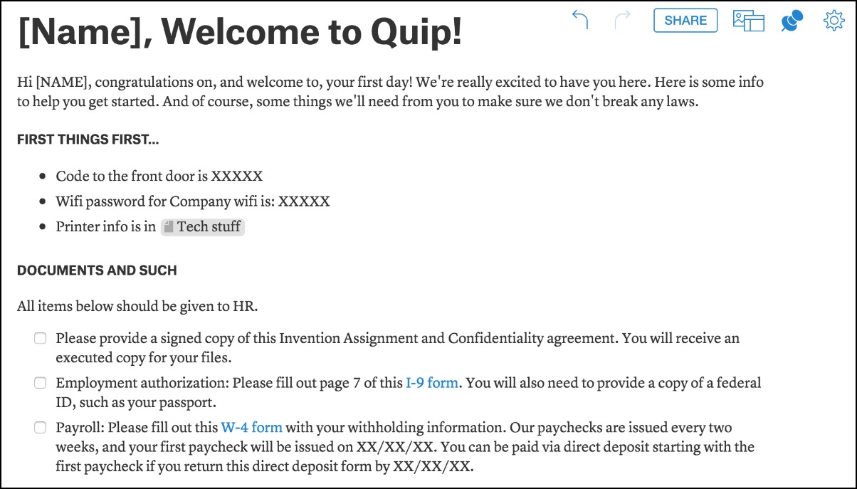 Quip - 3 Tips For Onboarding New Hires Using Quip