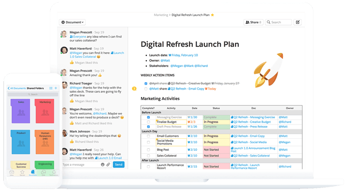Quip on a laptop and mobile device