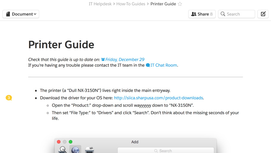 Build a knowledge base in Quip