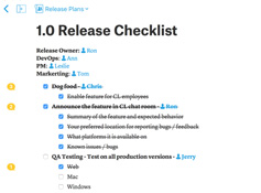 Team Checklist