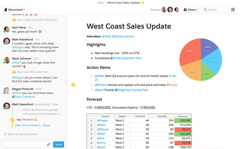 Living Documents in Quip
